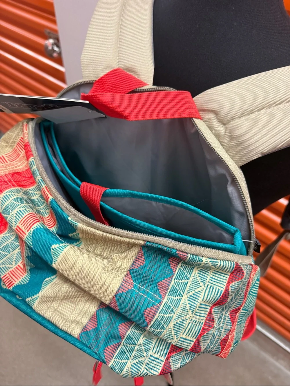 NWT JanSport Men’s Digital Student Multicolor Patterned Backpack - Red/Teal/Tan